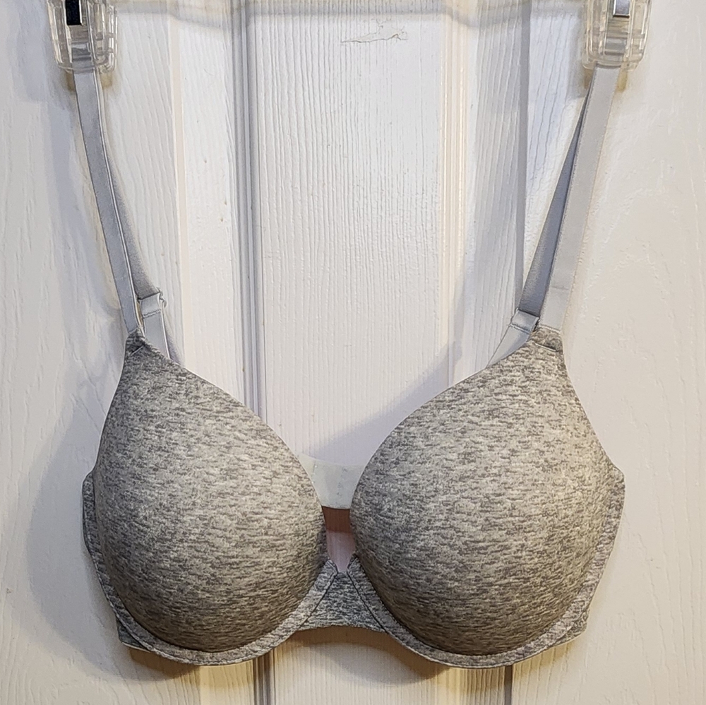 PINK Victoria's Secret 36C Wear Everywhere Push-Up Bra Heather Gray